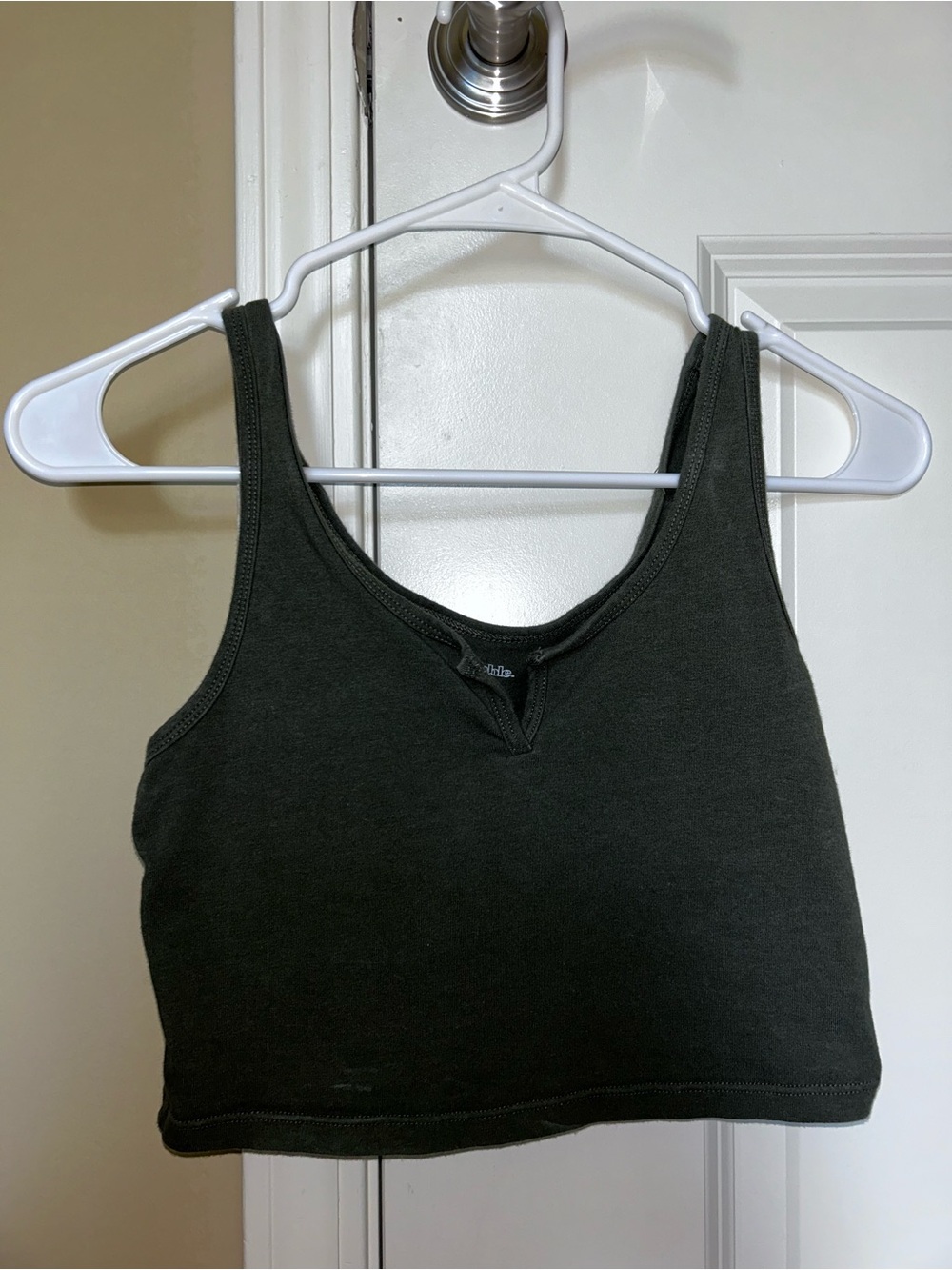 Wild Fable Dark Olive Green Cropped Tank Top
